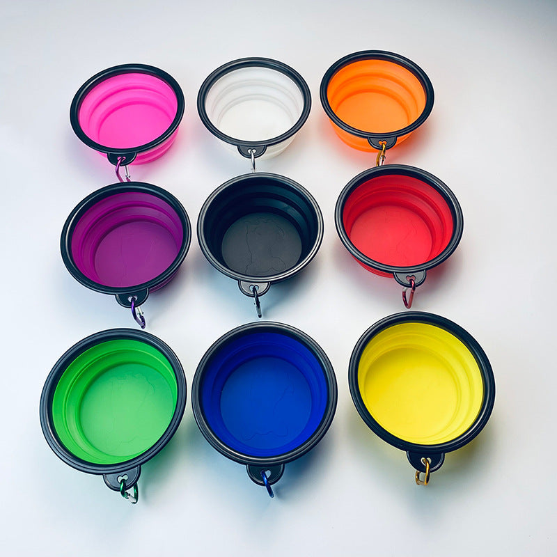 A portable pet folding bowl