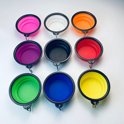 A portable pet folding bowl