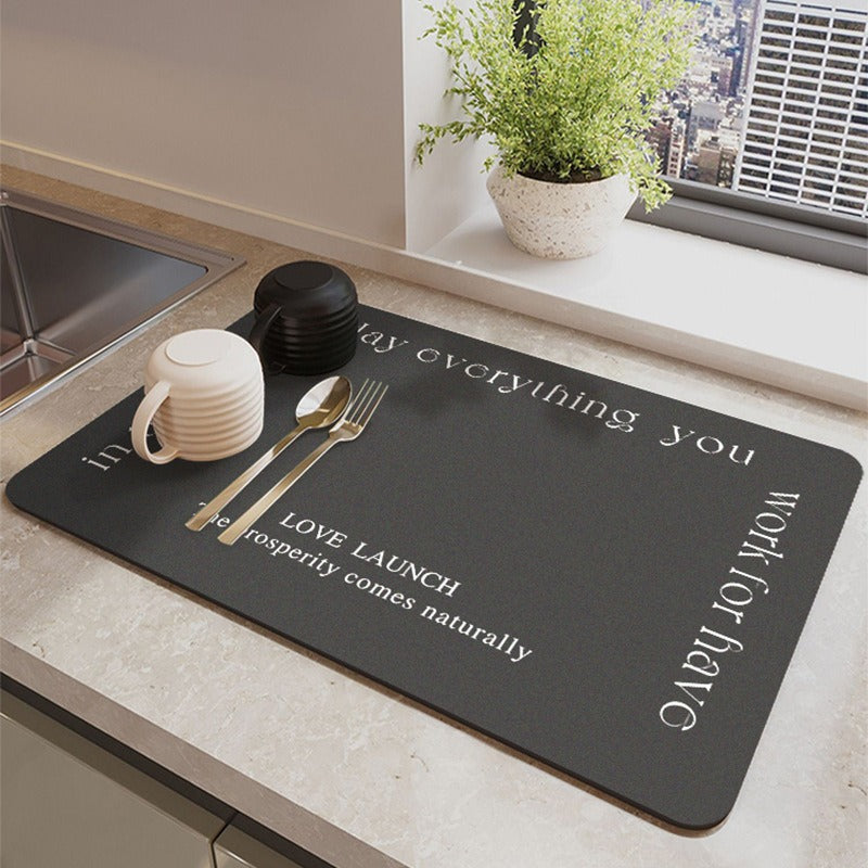 A Solid color kitchen drain pad New diatom mud desktop pool Wear-resistant suction pad Anti-scalding heat insulation pad