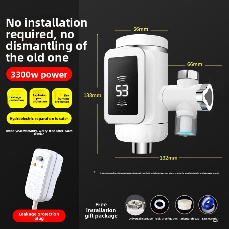 A digital display electric heating faucet wholesale instant fast heating faucet connection type electric heating faucet free installation