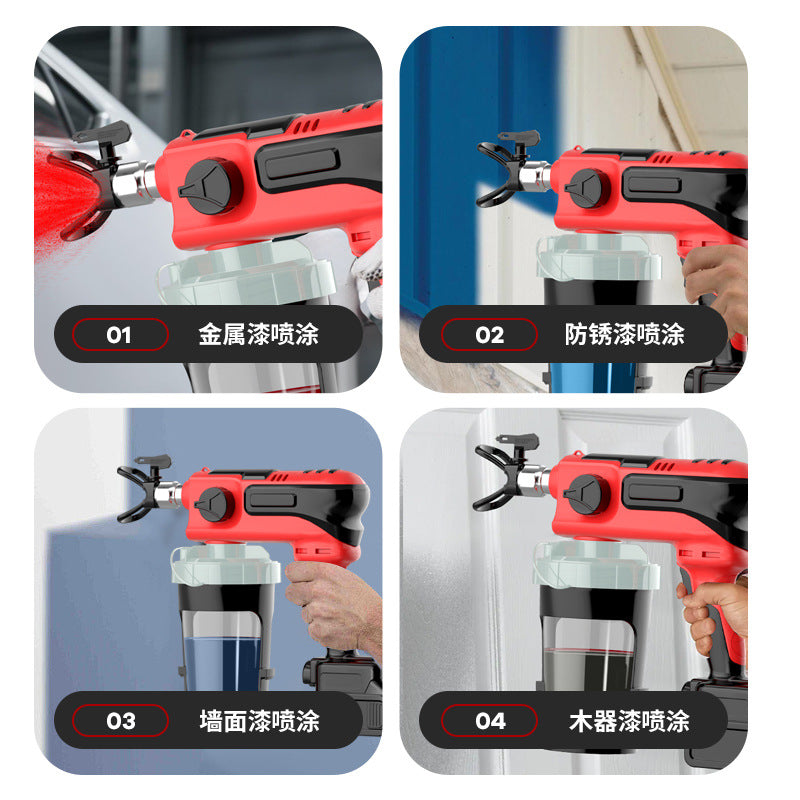 A Electric lithium battery high voltage airless sprayer Spray gun Paint paint latex paint sprayer Handheld spray gun