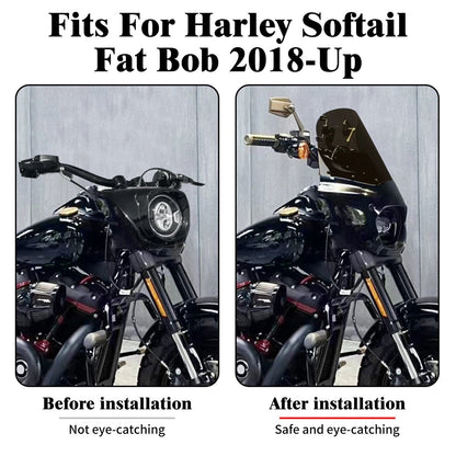 A Motorcycle Modification Accessories Harley 18 years later Soft Tail Fat Ba Hood Elevated Windshield Large Lampshade Guide Fairing