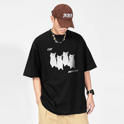 A short-sleeved printed T-shirt