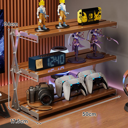 A tabletop shelf