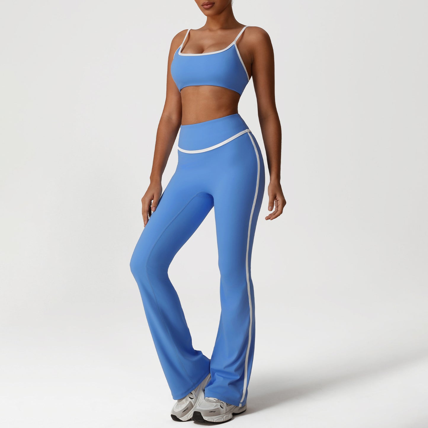 A sports suit women's contrasting colors, beautiful back, tight body, nude yoga suit, running fitness yoga suit