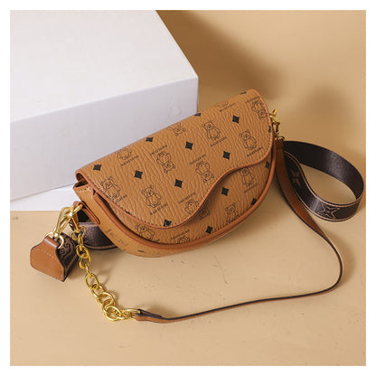 A high-end women's bag is popular this year, new trendy shoulder messenger bag, niche popular saddle bag - Mixbatch