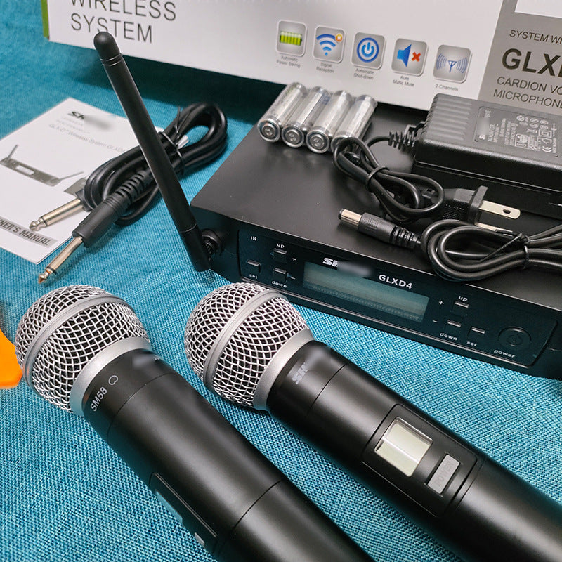 A wireless microphone GLXD4 one to two SM58 FM U segment stage home foreign trade top with BETA microphone