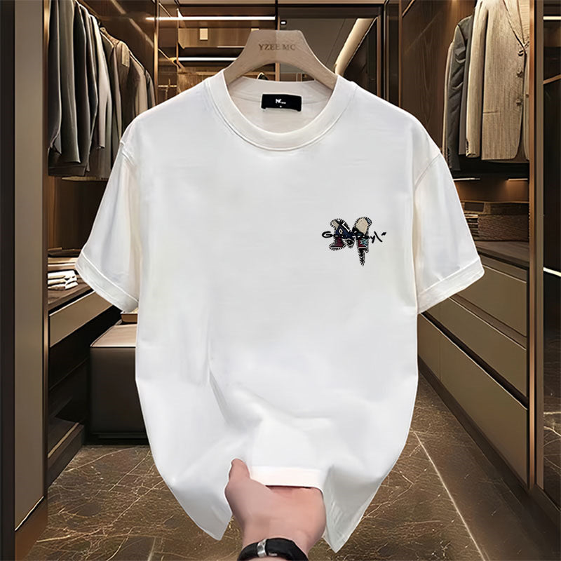 A European trendy brand fashion round neck short-sleeved T-shirt men - Mixbatch