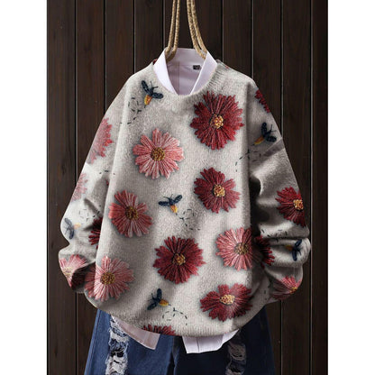 A printed sweater