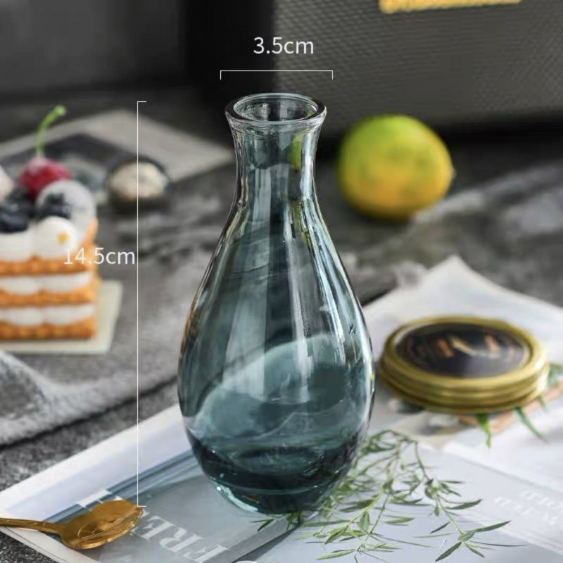 A Nordic simple and creative mini vase ins wind glass water flower cultivator living room desktop decoration small ornament
