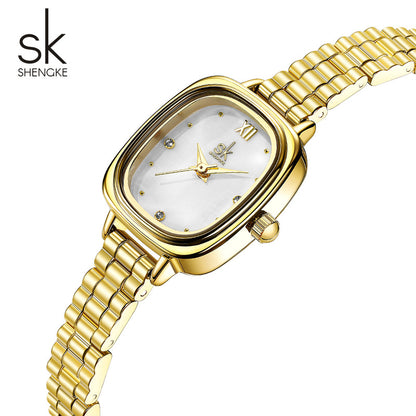 ASK watch women's high-end waterproof stainless steel versatile watch niche cross-border foreign trade women's watch women