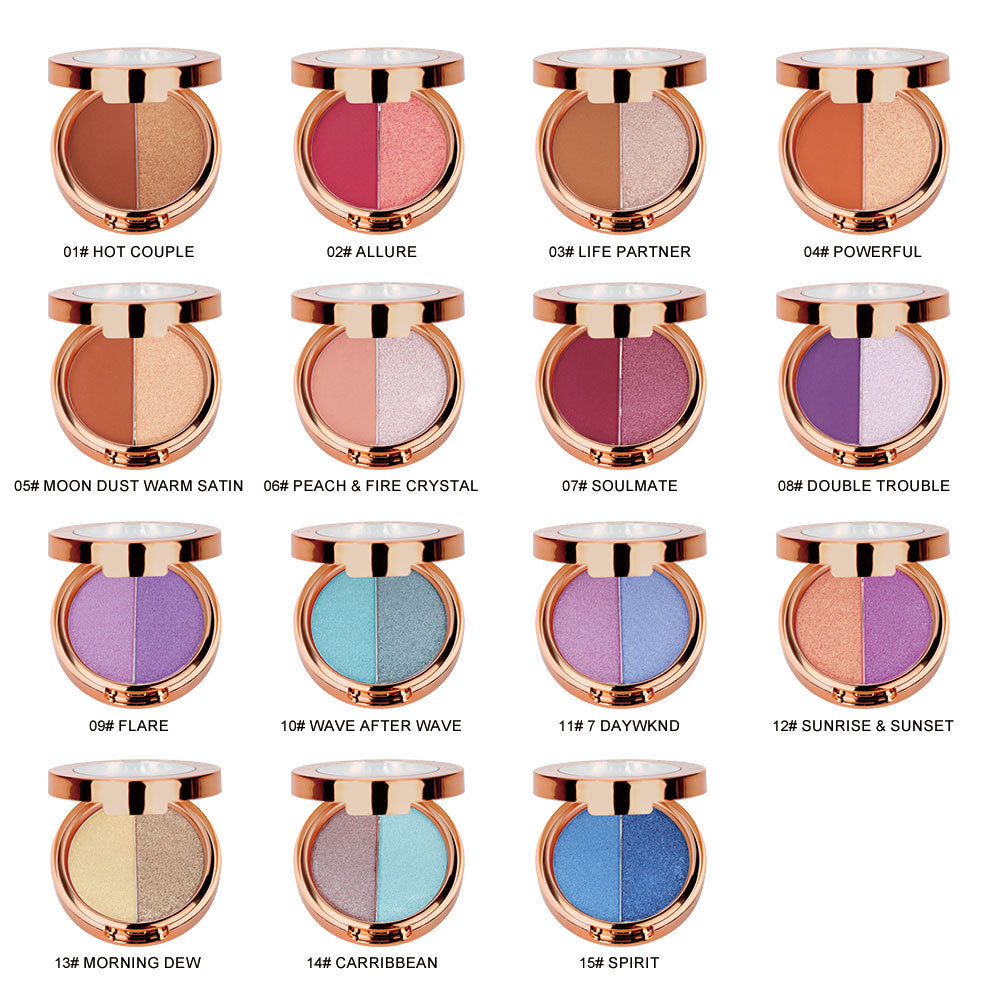 A two color eyeshadow —— Customizable logo MOQ 100 pieces