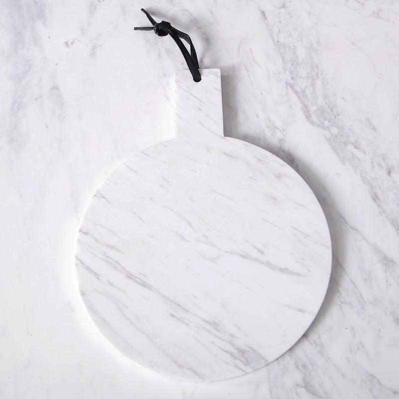 A Marble cutting board Chopping board Fruit plate Household cutting board Household panel Bread board Anti-mildew Dessert Pastry White