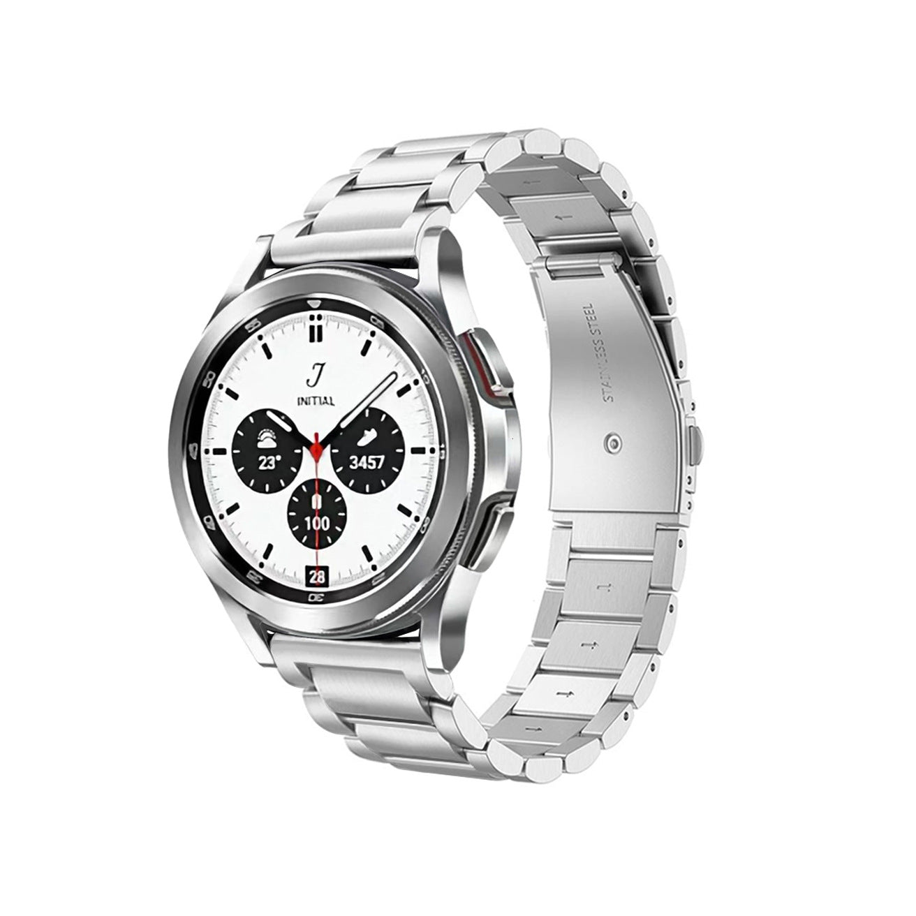 A For Samsung Galaxy Watch 7 Stainless Steel Watch with Metal 40/42/46 mm Solid Steel Strap