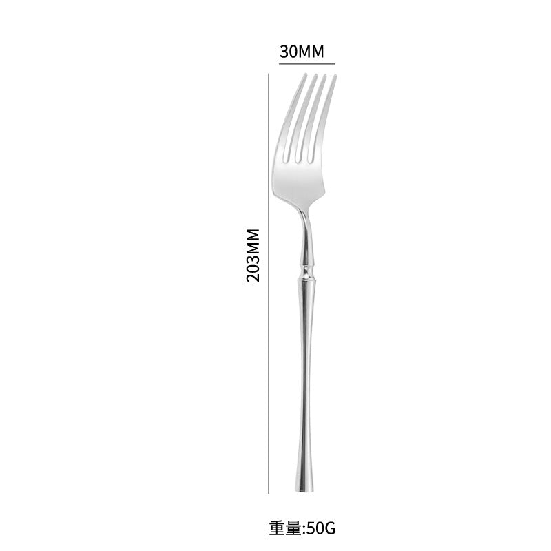 A stainless steel tableware