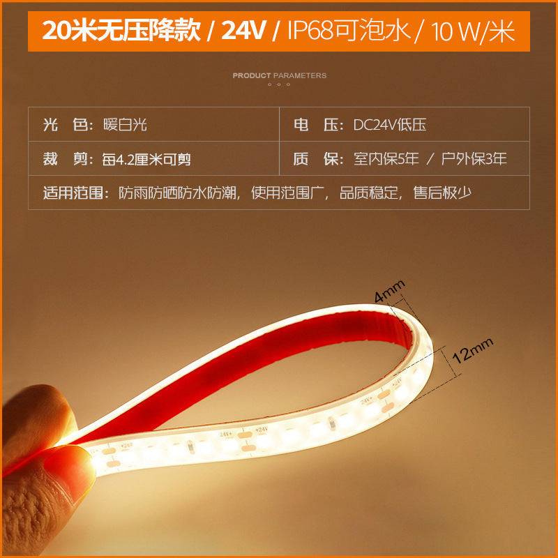 A soaking water led light with outdoor waterproof landscape super bright light strip swimming pool terrace garden silicone flexible linear light