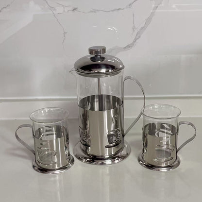 A Multifunctional French Press Pot Heat-resistant French Filter Press Pot Hand Brew Coffee Pot Household Stainless Steel Filter Tea Pot