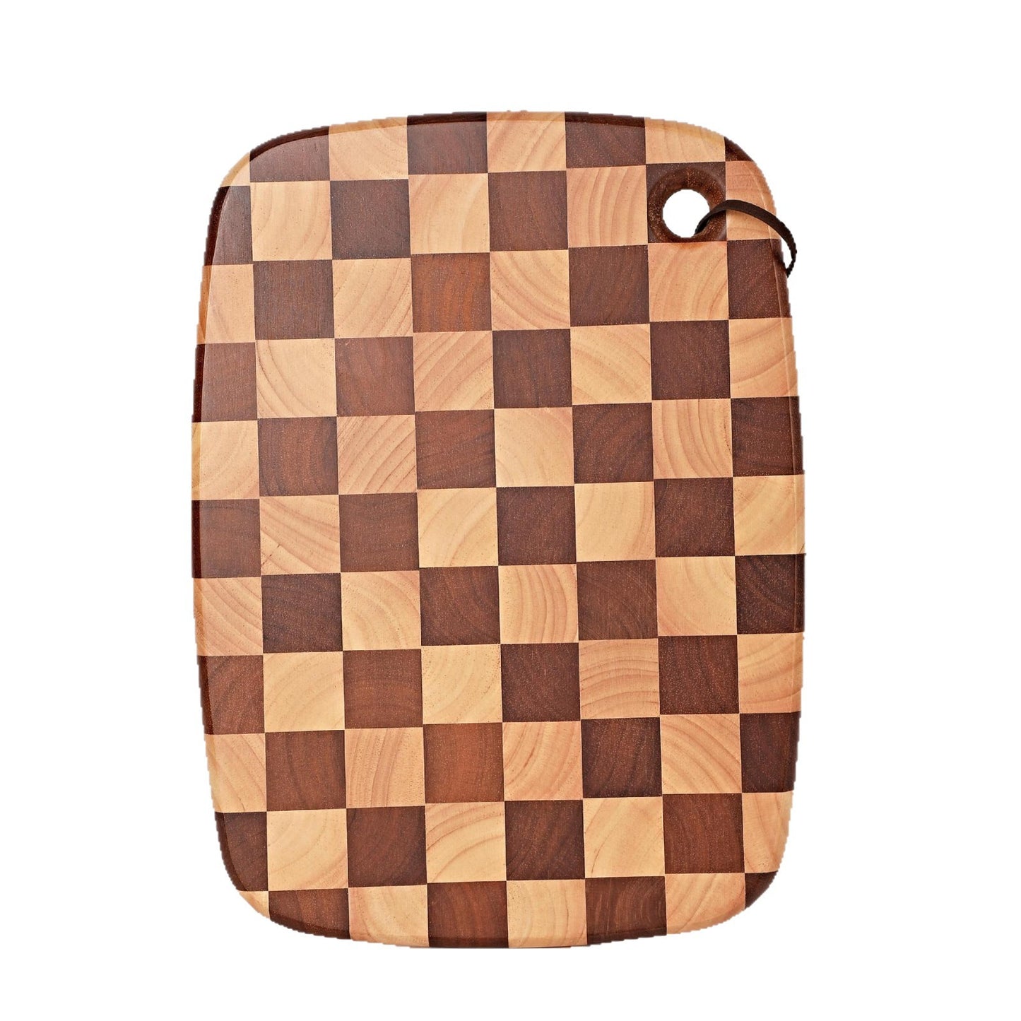 A Acacia wood checkerboard cutting board oval splicing cutting board suitable for kitchen cutting vegetables