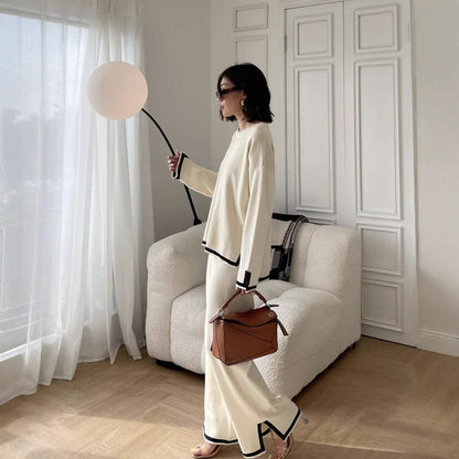 A Women's Long Sleeve Knitted Suit