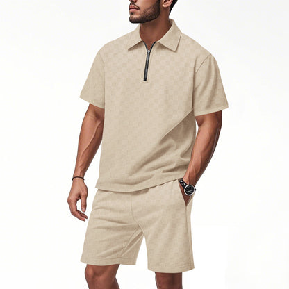 A short-sleeved shorts set