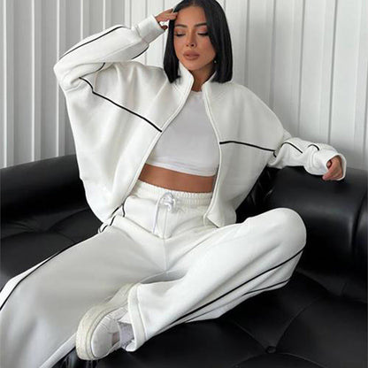 A long-sleeved sweater set