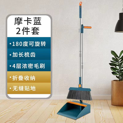 A folding broom dustpan combination set