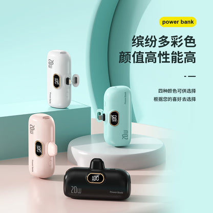 A mini portable small capsule power bank tail plug outdoor mobile phone emergency mobile power supply