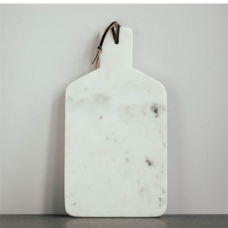 A Marble cutting board Chopping board Fruit plate Household cutting board Household panel Bread board Anti-mildew Dessert Pastry White
