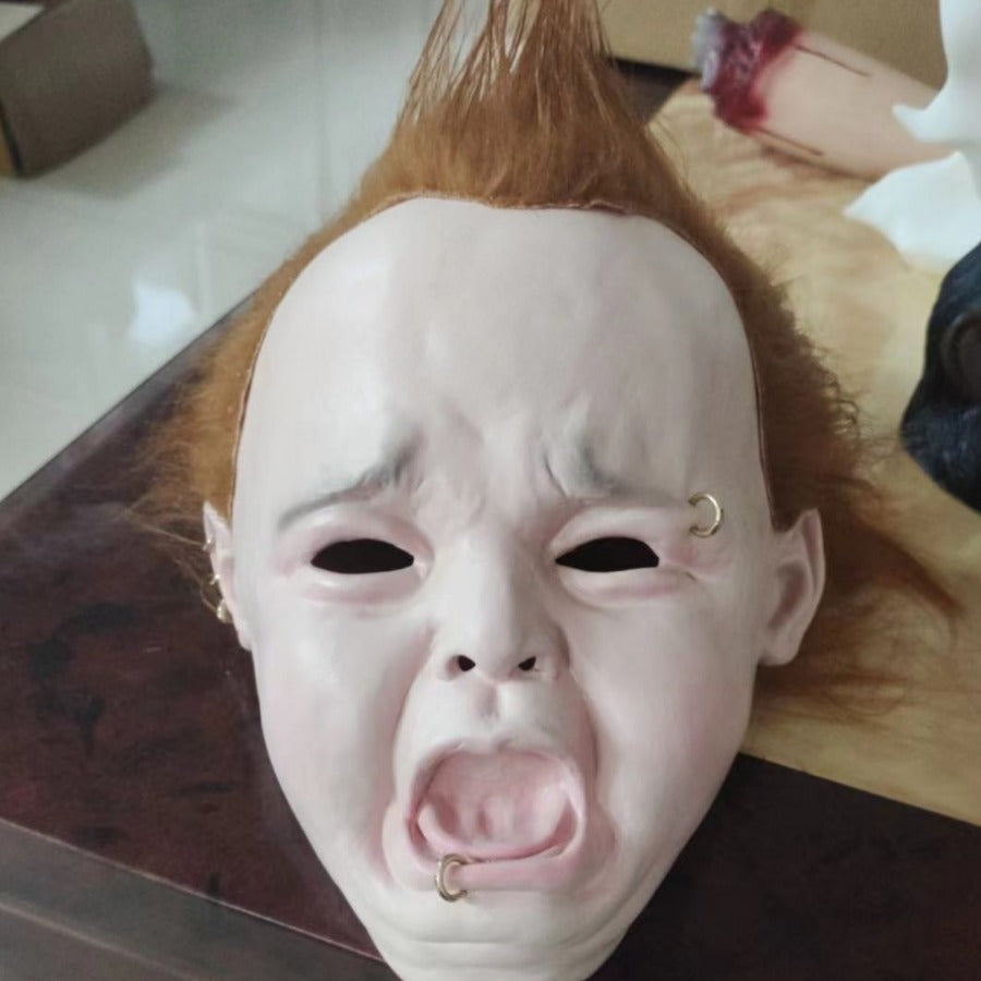 A Breaking Bad old white mask bald old man latex hood Halloween Cosplay funny props