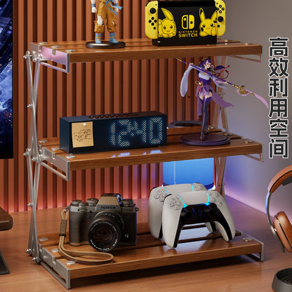 A tabletop shelf