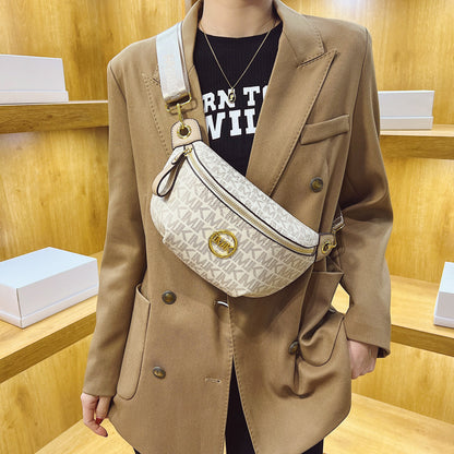 A ancient flower women's bag fashion breast bag trend fanny pack versatile messenger bag texture shoulder bag - Mixbatch