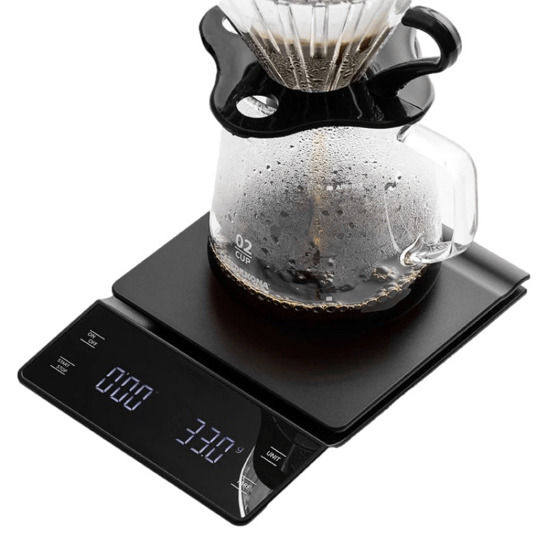 A Hand brewed coffee scale, household kitchen scale roasting gram scale 3kg weighing digital timing coffee electronic scale