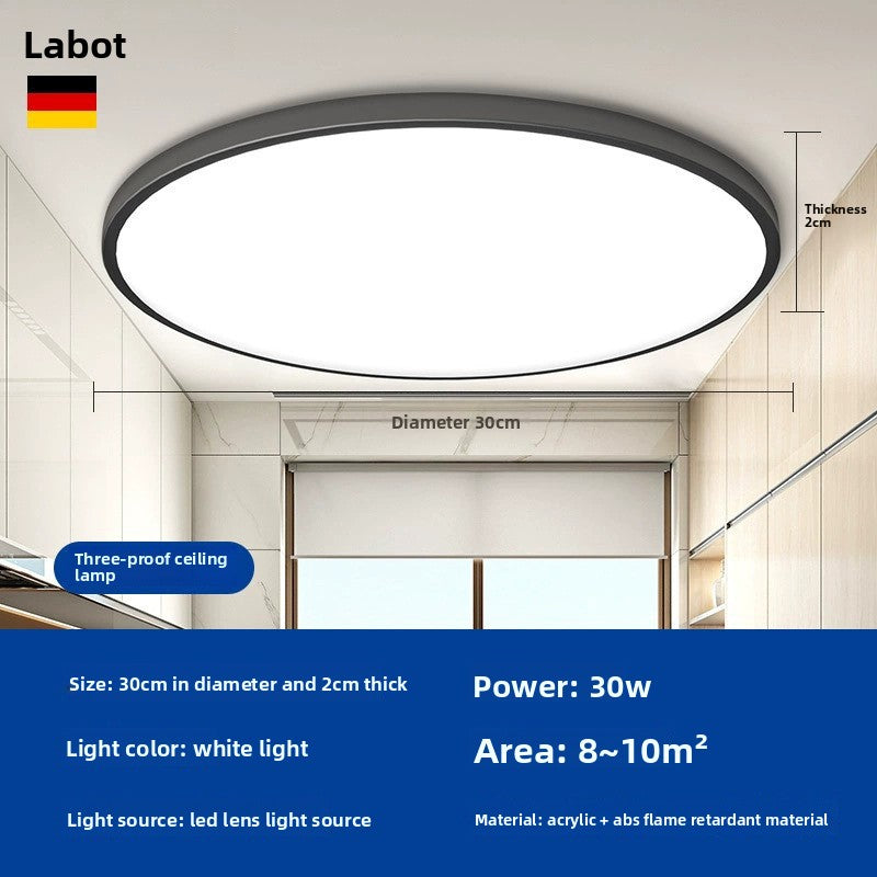 A Ultra-thin round LED lamps wholesale balcony light bedroom light living room light household aisle corridor light three-proof ceiling light