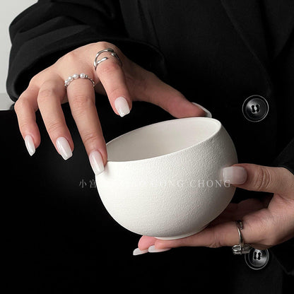 A retro egg-shaped cup frosted stone pattern ceramic cup latte coffee cup afternoon tea niche cappuccillola flower cup