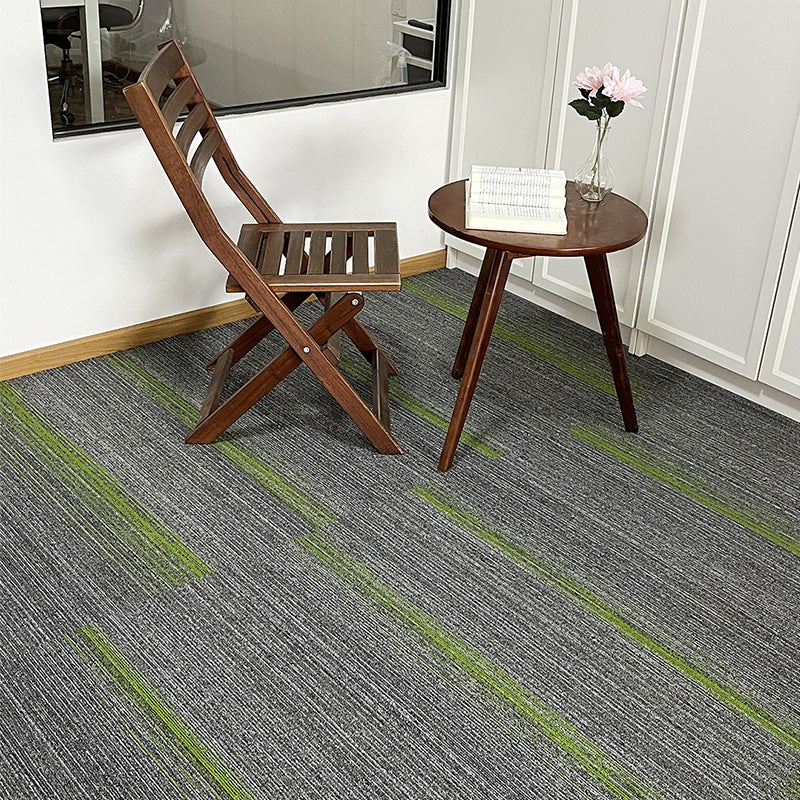 A Office  Building Meeting Room Fire Resistant Dirt Resistant Flame Retardant Environmental Protection Grey Striped Square Splicing B1 Fire Carpet