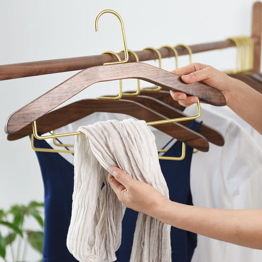 A black walnut solid wood hanger pants rack