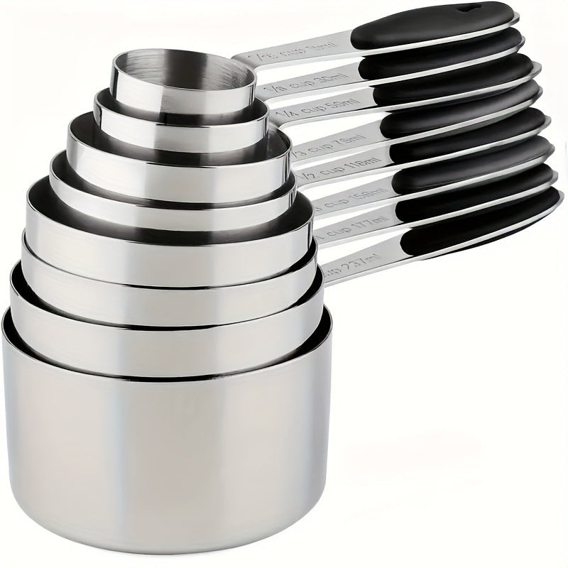 A Stainless steel measuring cup measuring spoon Acacia wooden handle baking tool