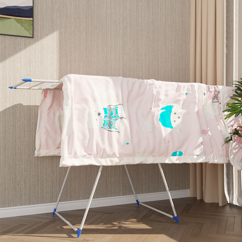 A drying rack floor-to-ceiling bedroom balcony baby home quilt drying removable storage stainless steel folding drying rack