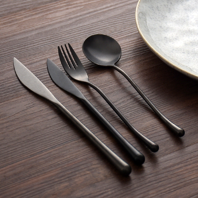 A retro old black tableware set