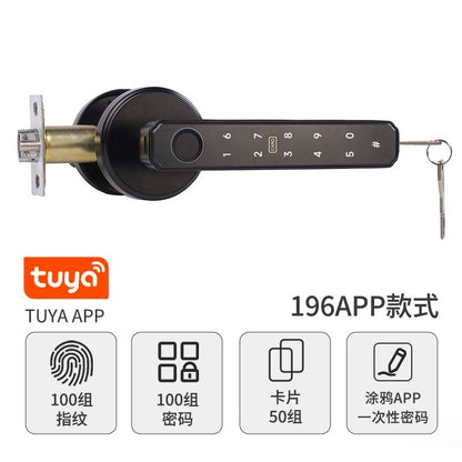 A Indoor Wooden Door Graffiti Fingerprint Lock One Grip Open Home Electronic Lock Spherical Smart Lock Combination Lock