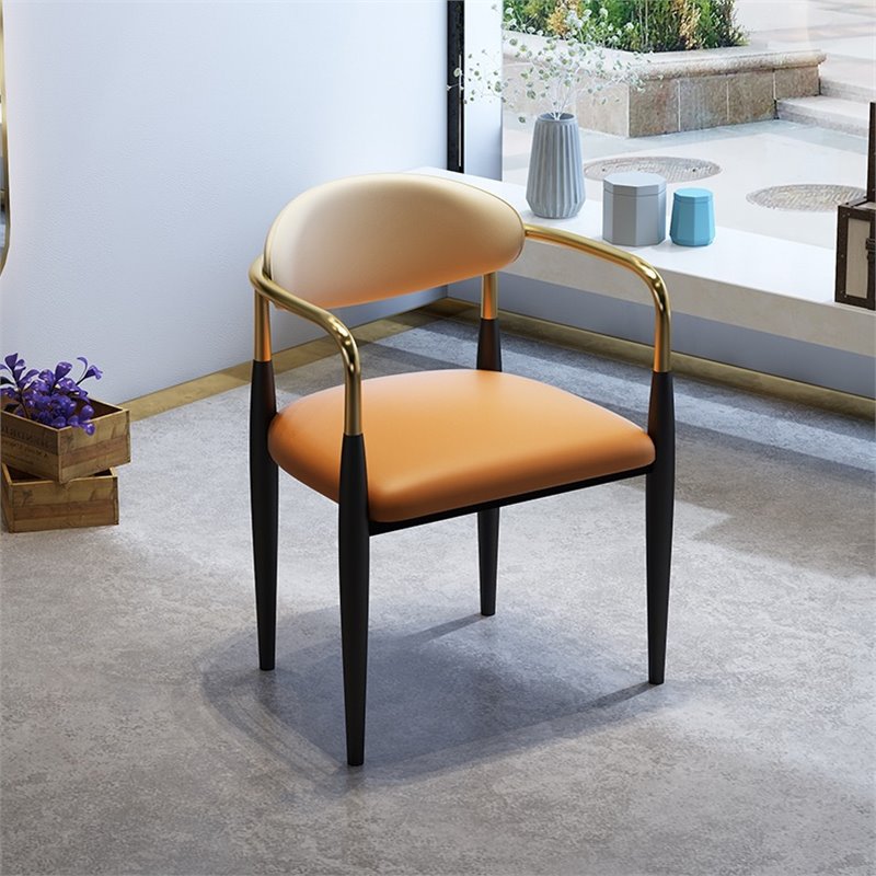 A dining chair stool with armrest back chair