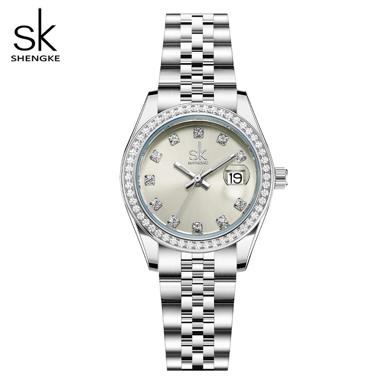 A SK watch women's waterproof zircon temperament quartz watch niche light luxury women's student watch