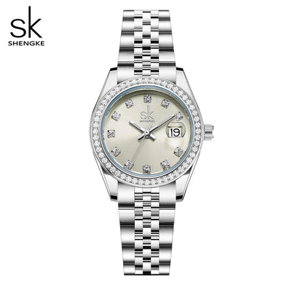 A SK watch women's waterproof zircon temperament quartz watch niche light luxury women's student watch