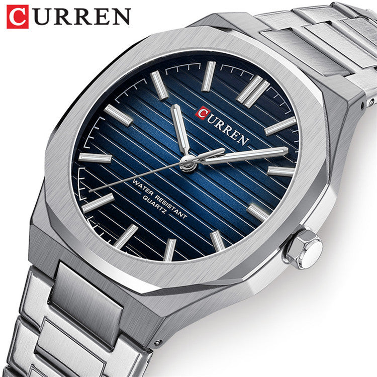 A  8456 men's steel belt business watch quartz simple men's watch cross-border explosion spot wholesale