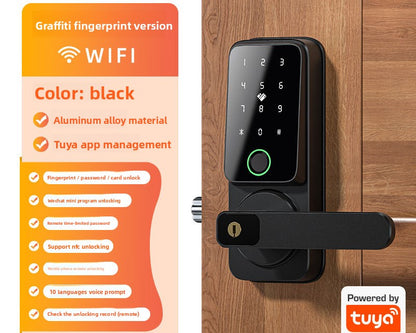 A popular household indoor room door all Bluetooth swipe card smart locks European and American wooden door fingerprint password locks