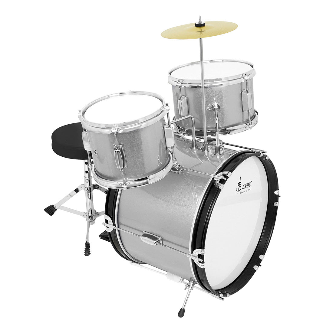 A foreign trade children's drum kit practice drum beginner test playing jazz drum 3 drum 1 cymbal percussion instrument early education gift
