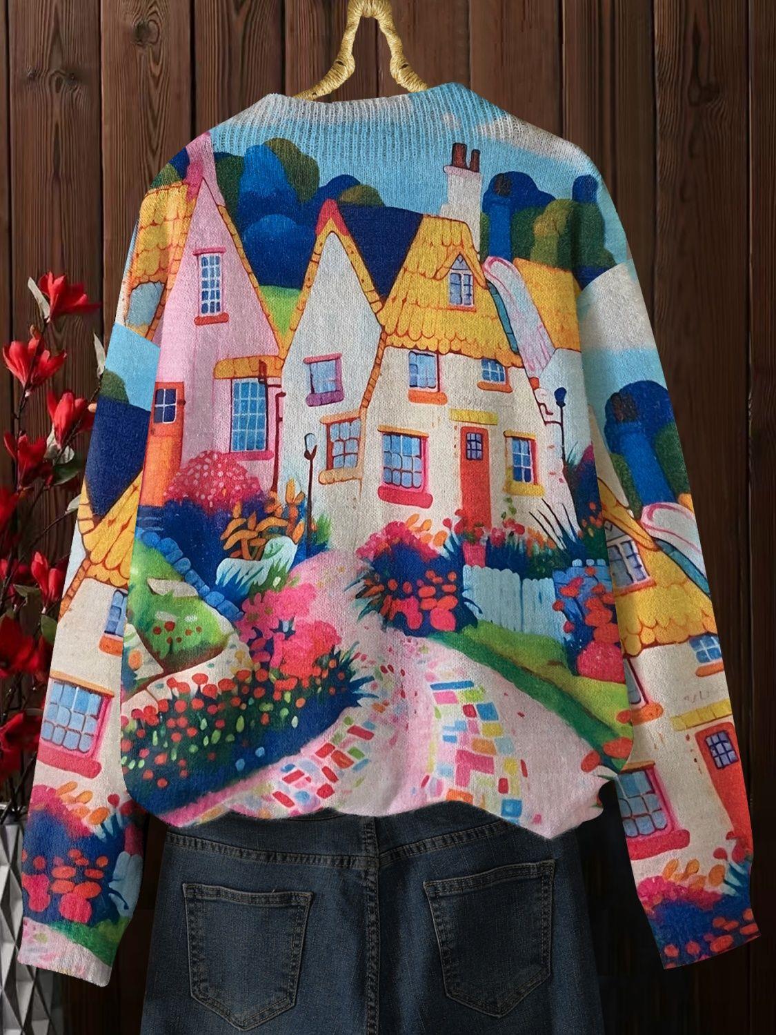 A printed sweater