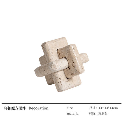 A geometric simulation travertine ornament