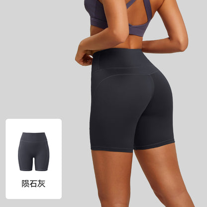 A Xia Wu T high waist hip lift tight nude five points yoga pants women's running sports fitness yoga shorts