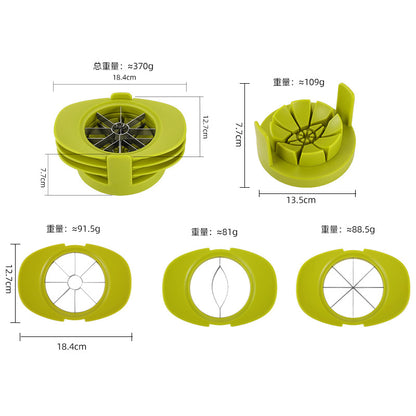 A four-piece set of apple cutting, stainless steel fruit cutter, apple slicer set, household pitted fruit slicing and dividing